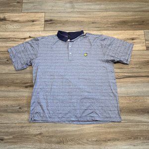 Men's Masters Clubhouse Collection Polo Shirt SZ XL Purple Striped Augusta Logo